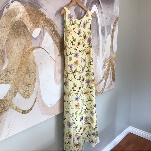 VINTAGE STUDIO | 90’s Maxi Dress in Yellow & Purple Size 10 - Picture 4 of 11